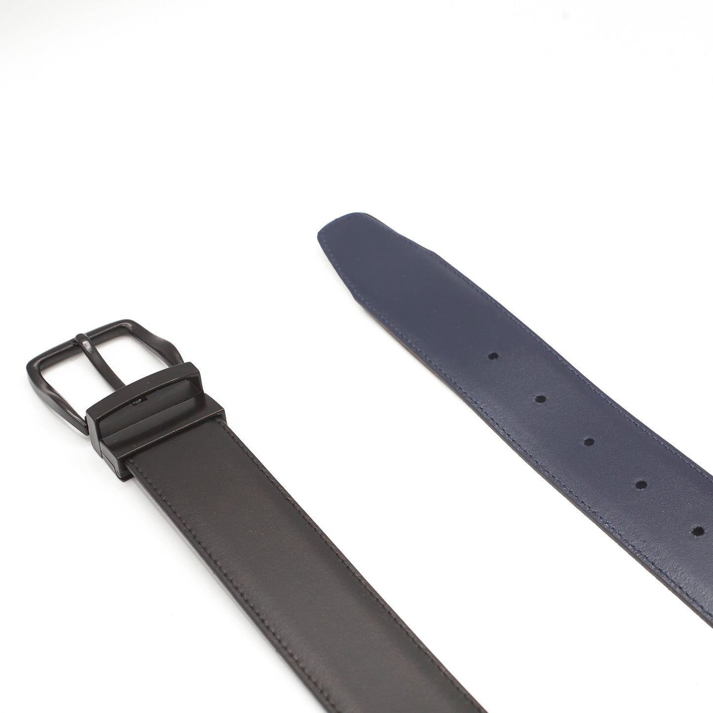 Cinture D'autore - Cintura reversibile 2 in 1 con Fibbia Nera opaca - Cintura in Vera Pelle 100% Made in Italy.