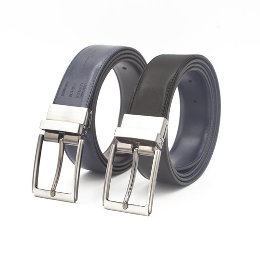 Cinture D'Autore, Cintura reversibile 2 in 1 - Vera pelle, Disponibile in 2 Versioni, 100% Made in Italy.